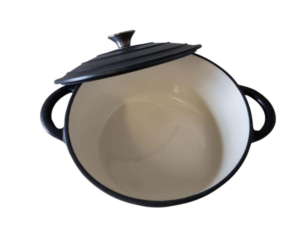Round Enamel Coated Casserole Pot | POTRNDBLK26