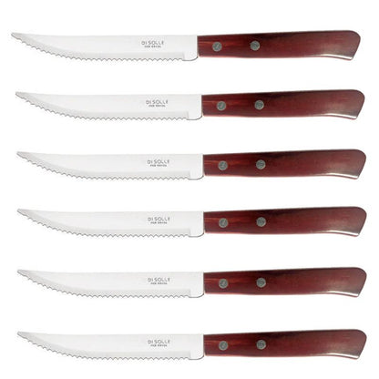 SE 6 Piece Di Solle SolleWood Serrated Steak Knife Set | DI-08.0101.20