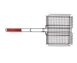 Deep Non-Stick Grill Basket with wooden handle