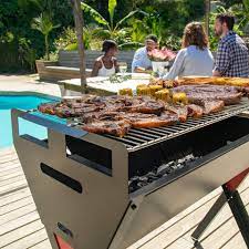 Heritage Series 900 Stainless Steel Crossover Vrystaande houtskoolbraai