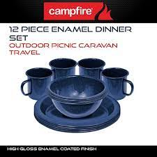 Dinnerset 4 Person Enamel Navy