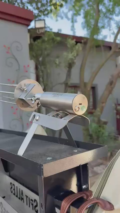 SpitAlles Rotisserie Combo (Includes: Counter Stand, Motor, Fork with Shaft and Canvas Bag)