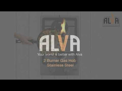 Alva 2- Burner Gas Hob - Stainless Steel