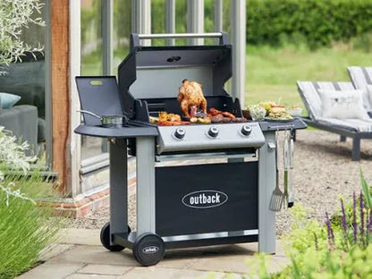 Outback magnum 3 burner hooded gas bbq best sale