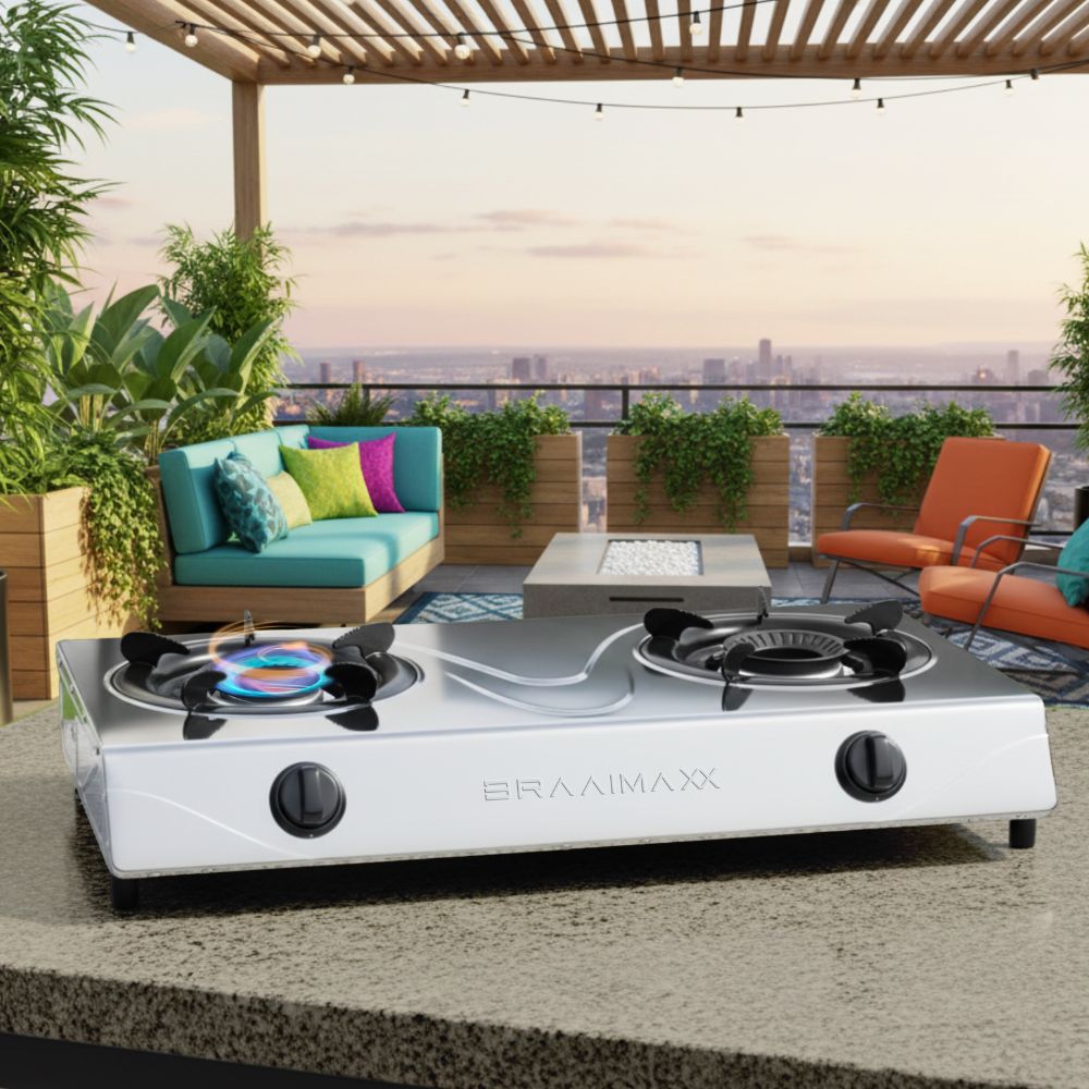 BraaiMaxx 2 Plate Stainless Steel Gas Stove | 193BM
