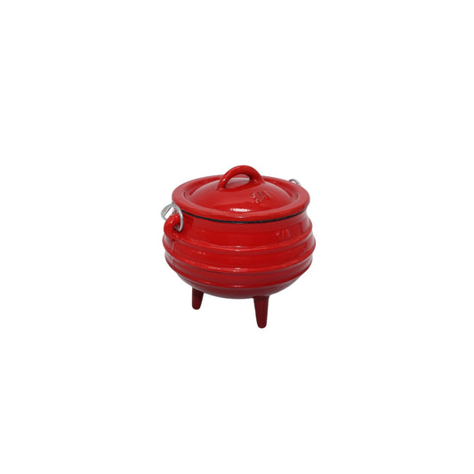 Totai Enamel Cast Iron Potjie Pot Size 1/4 Red
