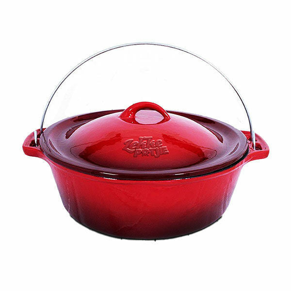 Cast Iron Enamel Coated Potjie Bake Pot - Various Colors - 5L